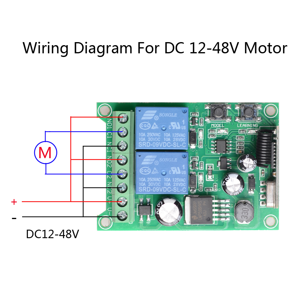Universele DC12V-48V 433Mhz 2C - 433Mhz Receiver Module recensie en prijs